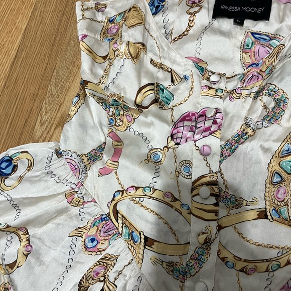 VANESSA MOONEY THE ELISABETH ROMPER DRESS in Jewelry Print Size Large - Picture 7 of 13